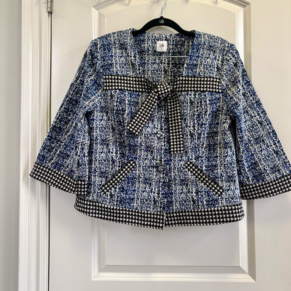 CAbi 💫 NWOT Spring 2018, 21 Club Jacket, Blue & Black Blazer, Size M, #5294